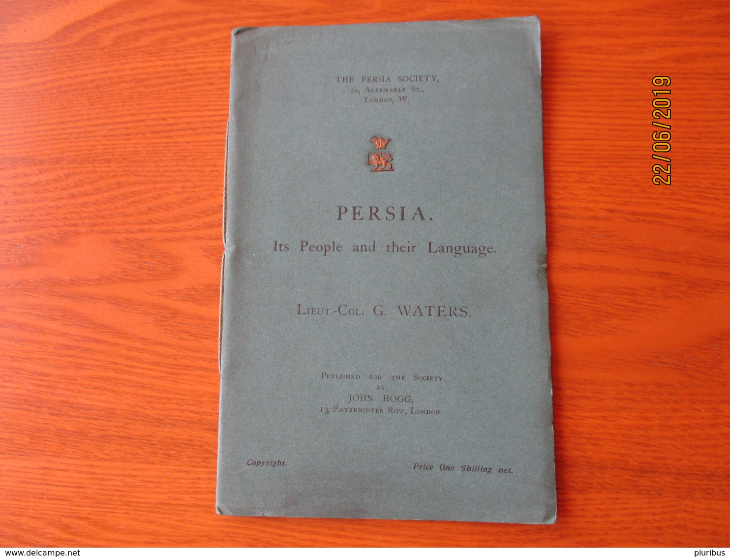 IRAN , PERSIA ITS PEOPLE AND THEIR LANGUAGE , G. WATERS , THE PERSIA SOCIETY , LONDON    , O - Asia