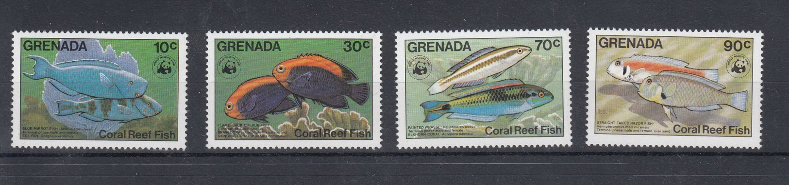 Grenada  Michel Cat.No.   Mnh/** 1299/1302 Wwf Fish - Grenada (1974-...)