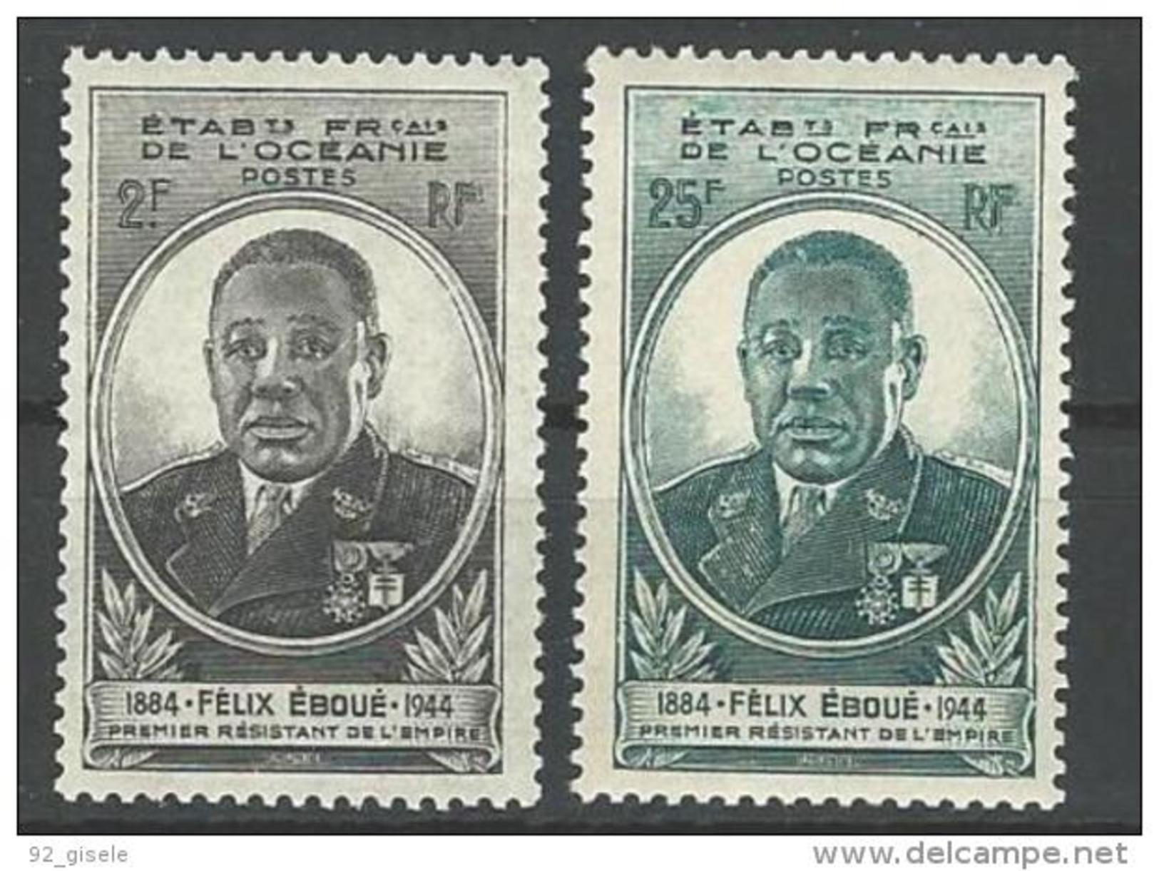 Oceanie YT 180 & 181 " Gouverneur-Général Eboué " 1945 Neuf** - Neufs