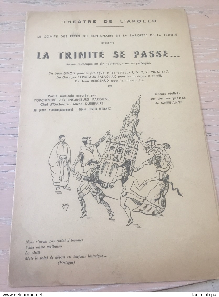 ANCIEN PROGRAMME THEATRE DE L'APOLLO / LA TRINITE SE PASSE ... - Programs