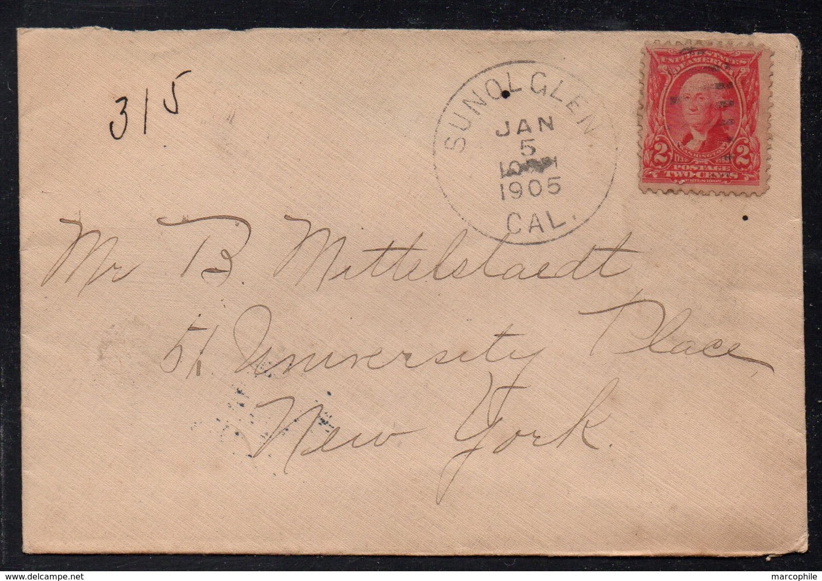 SUNOL GLEN - CALIFORNIA / 1905 LETTRE POUR NEW YORK (ref 7831) - Lettres & Documents