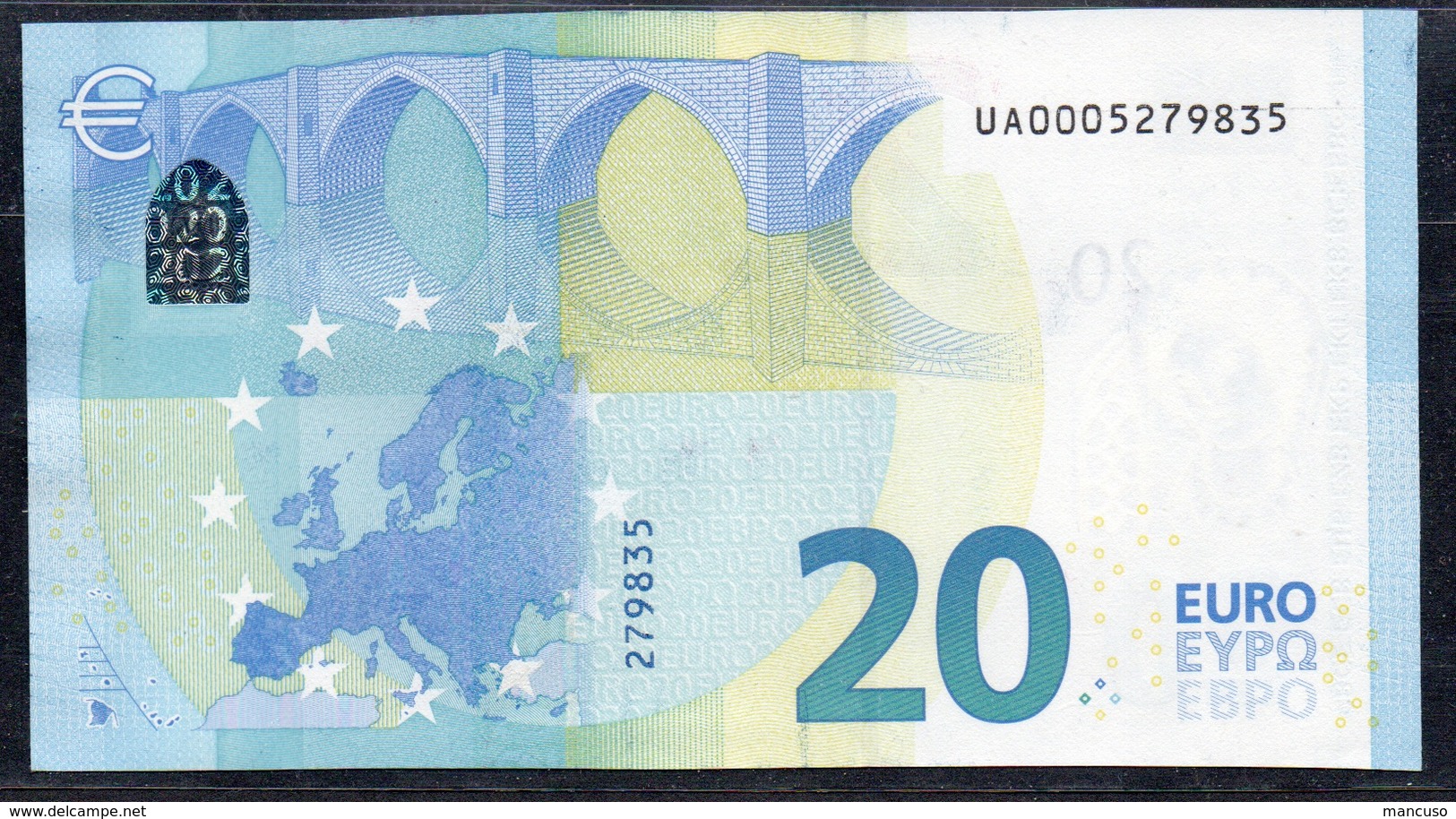 &euro; 20  FRANCE  UA000   U001 A1 FIRST POSITION  DRAGHI  AUNC - 20 Euro