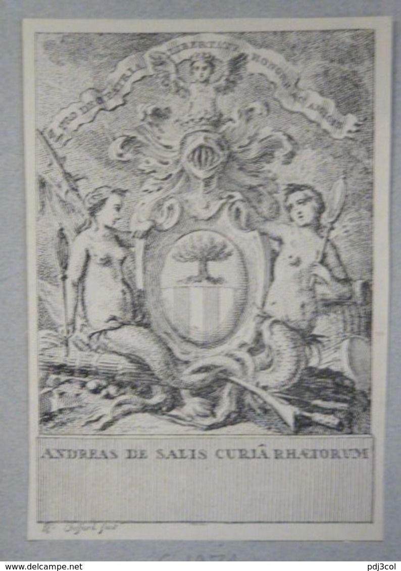 SUISSE - Gravure Héraldique XIXème - Aux Armes De Andreas De SALIS - Ex-libris