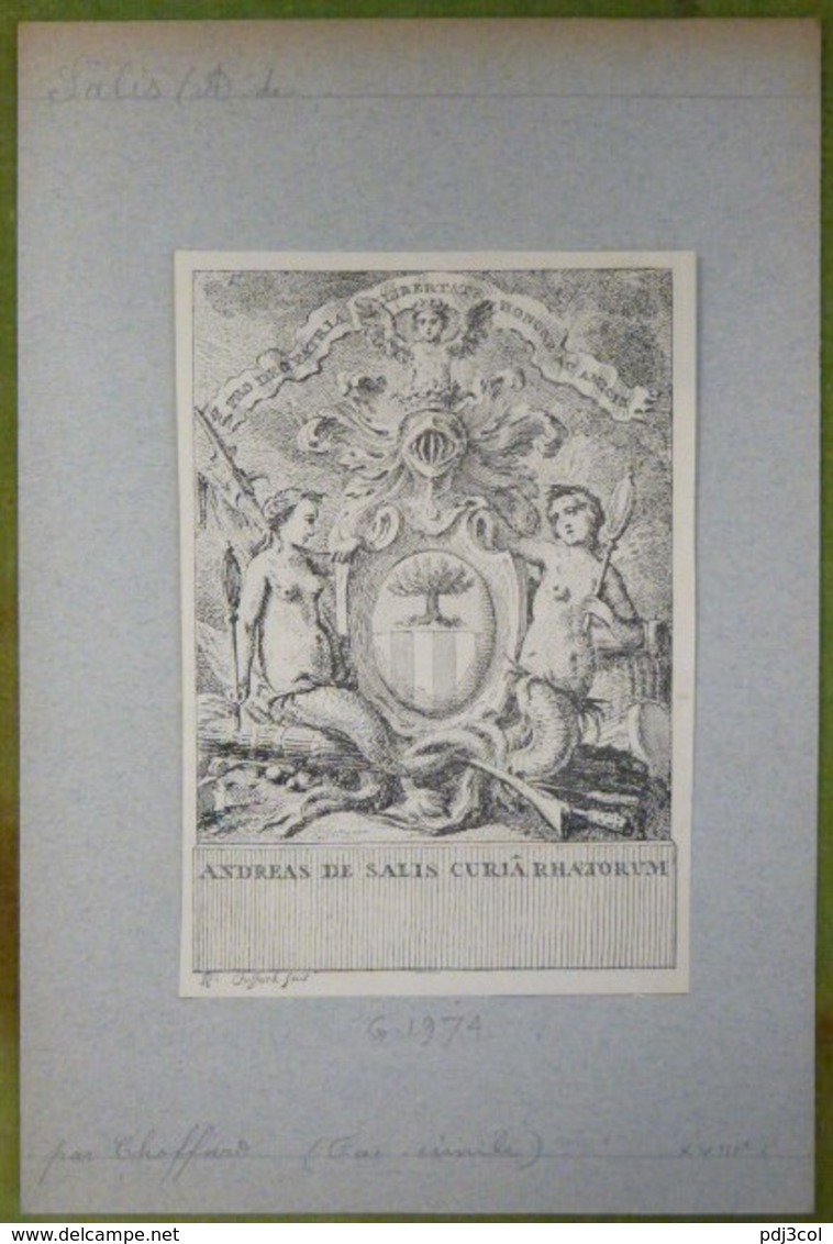 SUISSE - Gravure Héraldique XIXème - Aux Armes De Andreas De SALIS - Ex-libris