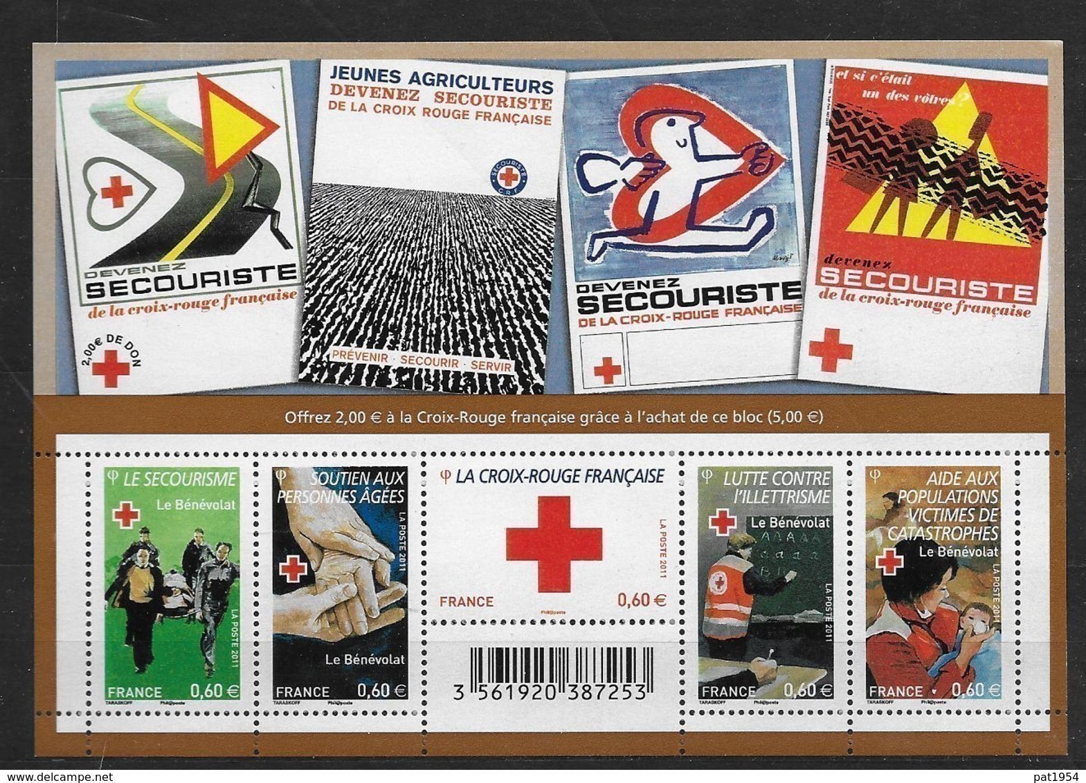 France 2011 Bloc Feuillet N° F4621  Neuf Pour La Croix Rouge. Prix De La Poste - Ungebraucht