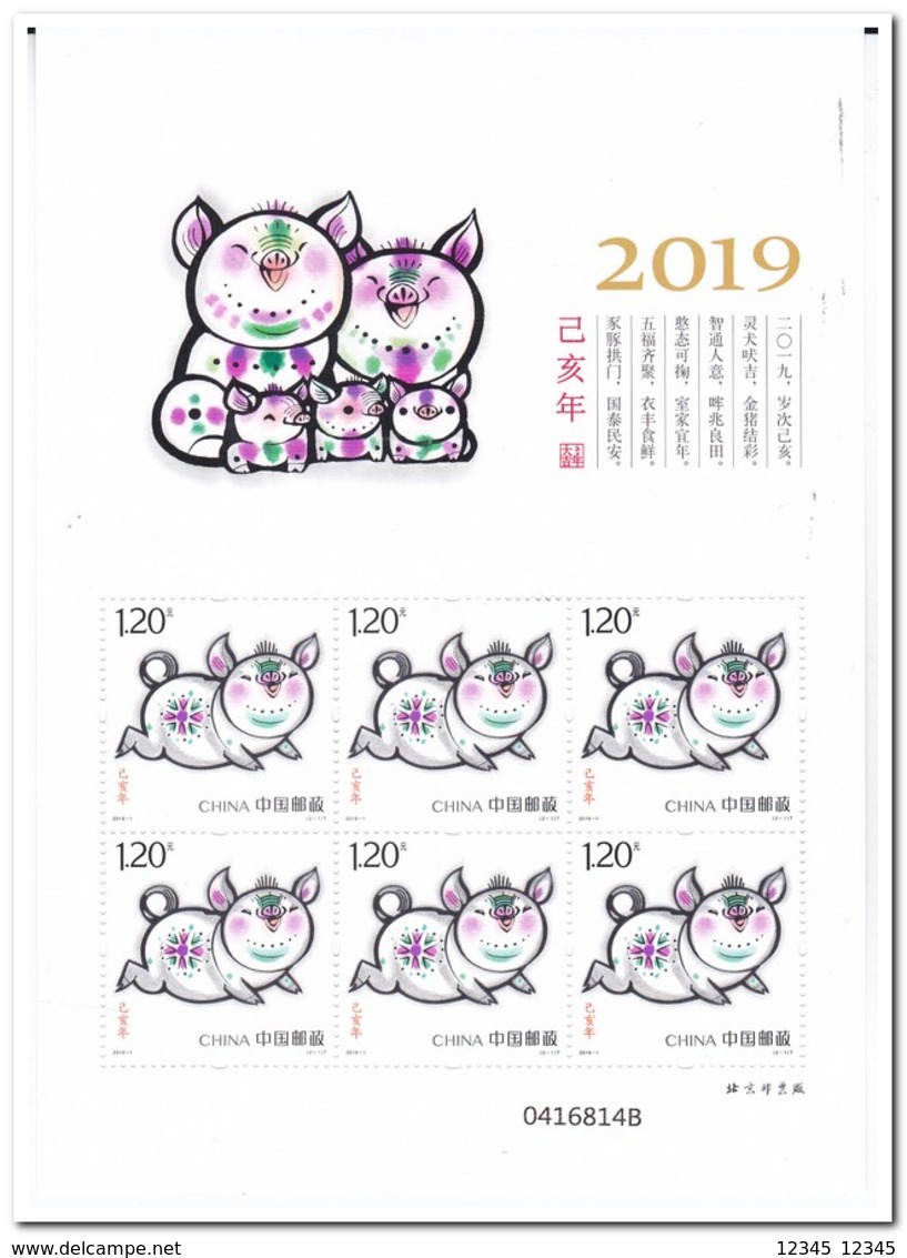 China 2019, Postfris MNH, 2019-1, Year Of The Pig - Ongebruikt