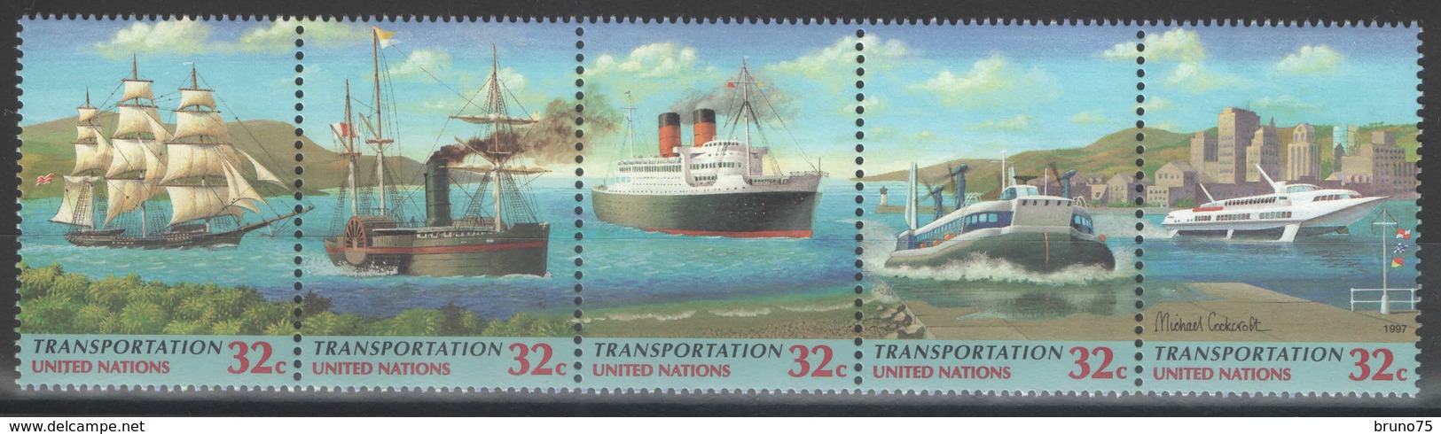 Nations Unies (New York) - YT 728-732 ** MNH - 1997 - Transports - Bateaux - Neufs