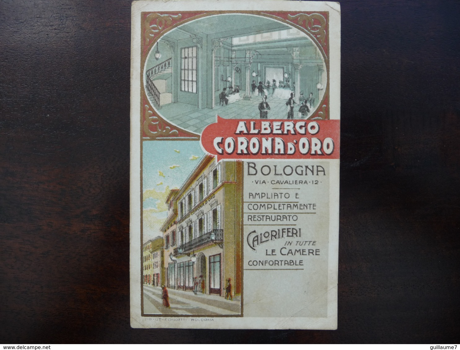 CPA - Albergo Corona D'Oro Bologna Via Cavaliera 12 - Advertising