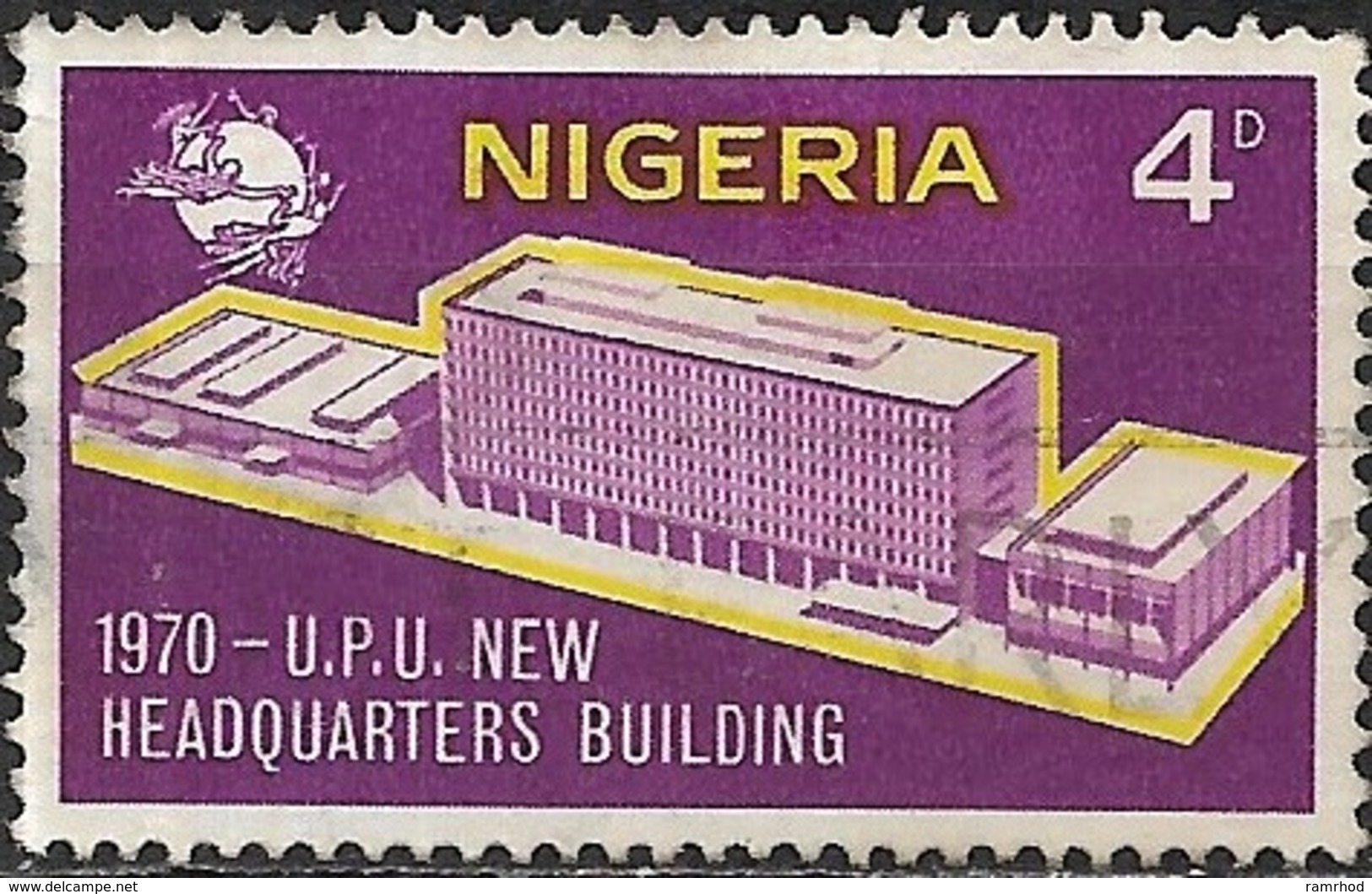 NIGERIA 1970 New UPU Headquarters Building - 4d U.P.U. Headquarters Building FU - Nigeria (1961-...)