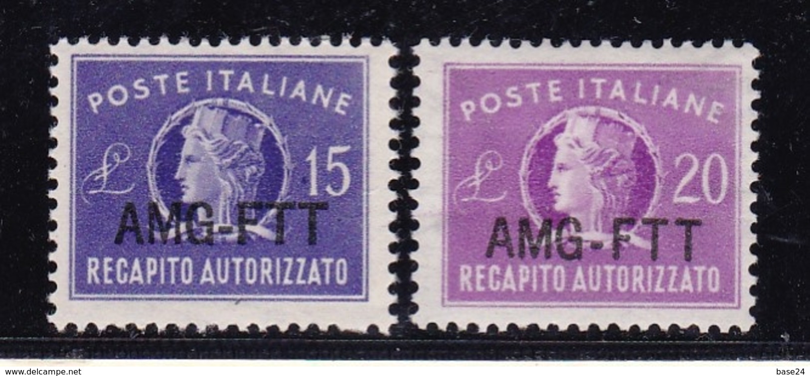 1954 Italia Italy Trieste A RECAPITO AUTORIZZATO Serie Di 2v., 20 Lire Nuova Soprastampa 5A MNH** - Colis Postaux/concession