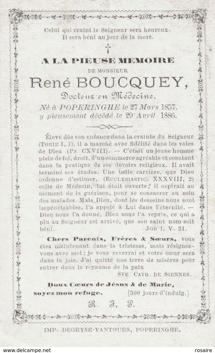 René Boucquey-poperinghe 1857-1886 - Images Religieuses