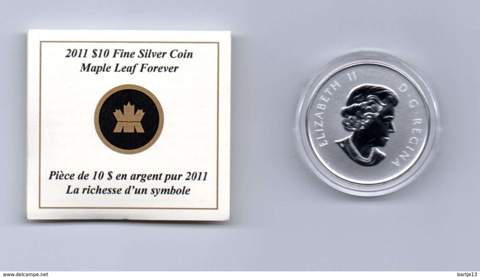 CANADA $ 10,-- MAPLE LEAF FOREVER AG 2011 - Canada