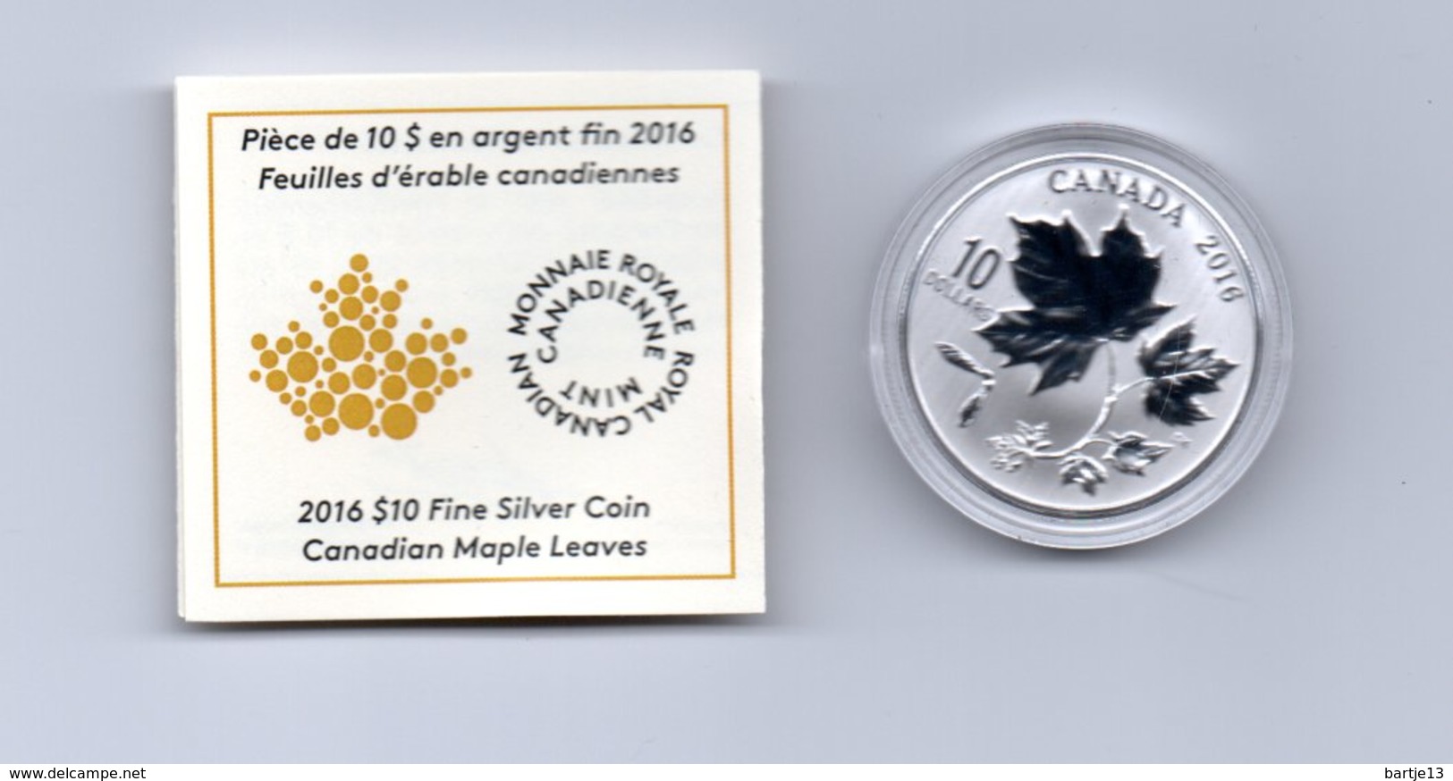 CANADA $ 10,-- CANADIAN MAPLE LEAVES  AG 2016 - Canada