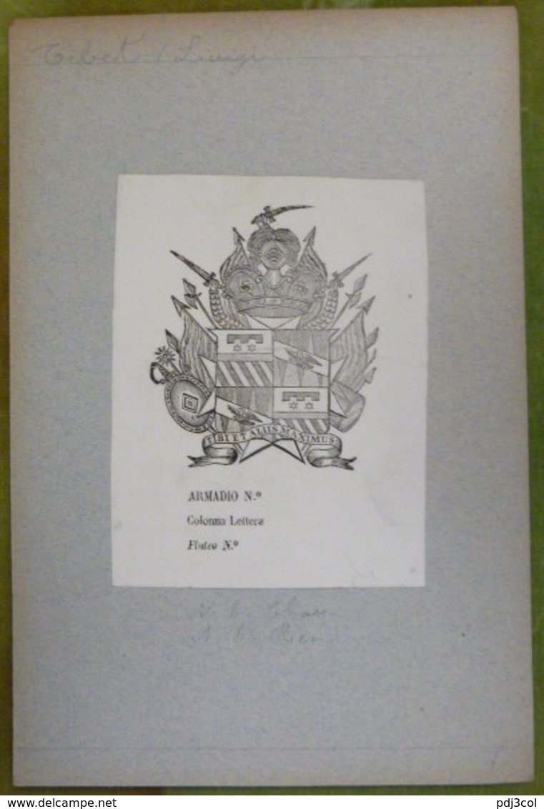 Italie- Ex-libris Héraldique XIXème - Luigi TIBET - Ex-Libris