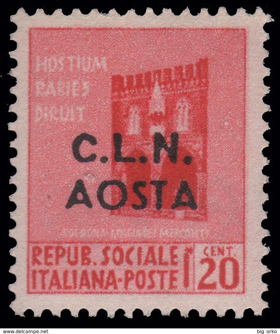 Italia - Comitato Liberazione Nazionale / AOSTA - 20 C. Rosa (504)  "Monumenti Distrutti" - Centraal Comité Van Het Nationaal Verzet (CLN)