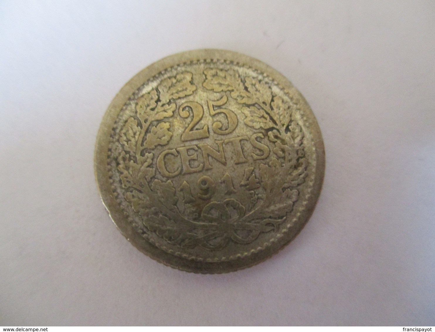 Netherlands: 25 Cents 1914 - 25 Centavos