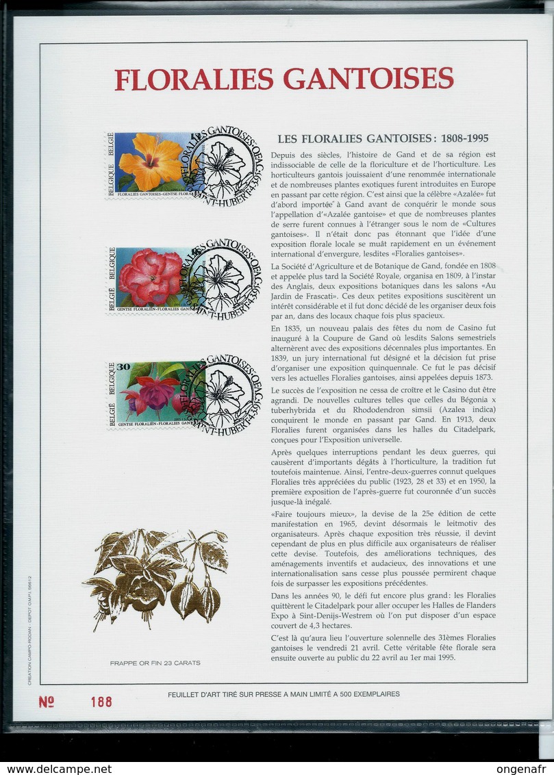 Feuillet OR Du N° 2589/91  Floralies Gantoises 1995  Obl. Saint - Hubert 04/03/95 - 1985-.. Oiseaux (Buzin)