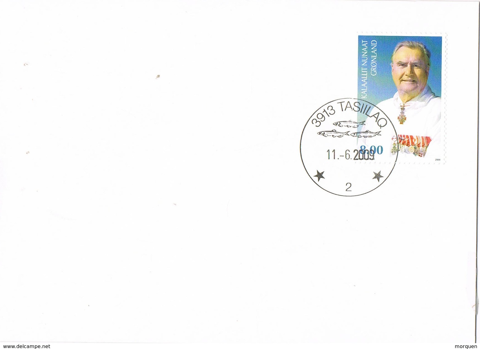 33193. Tarjeta  TASIILAQ (Gronland) 2009. Prinz HENRIK ADEL. Fish - Storia Postale