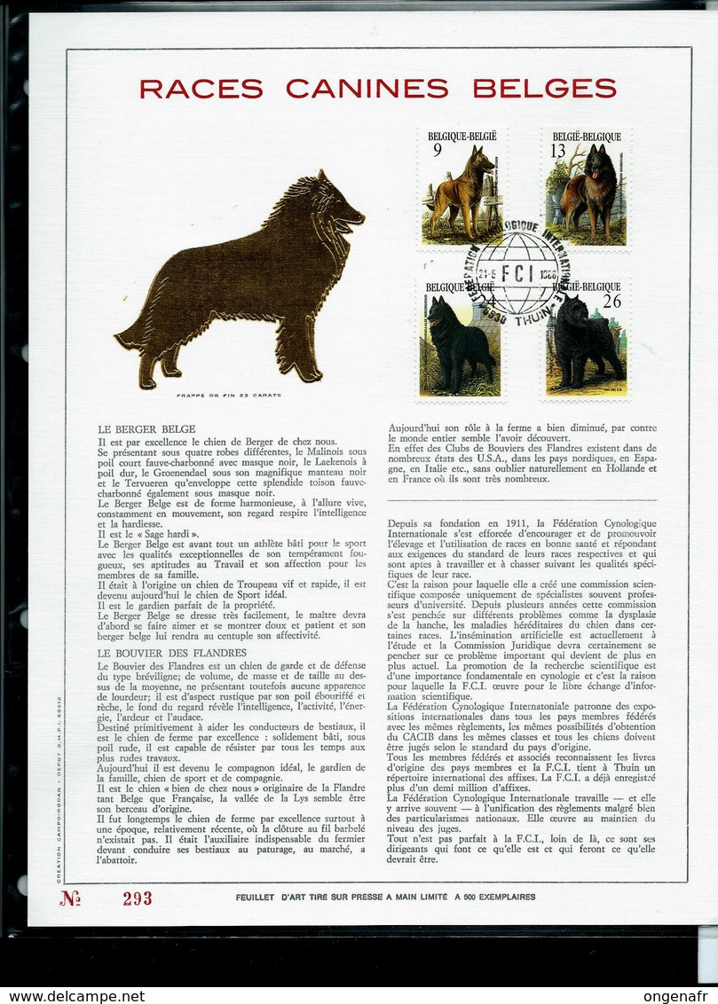 Feuillet OR Du N° 2213/16   Races Canines Belges    Obl. Thuin 24/05/1986 - 1985-.. Oiseaux (Buzin)