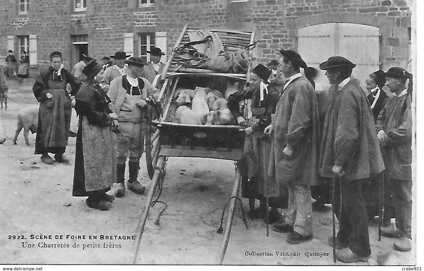 29 Scènes De Foire En Bretagne - Une Charretée De Petits Frères 1915  TRES BELLE CARTE - Other & Unclassified