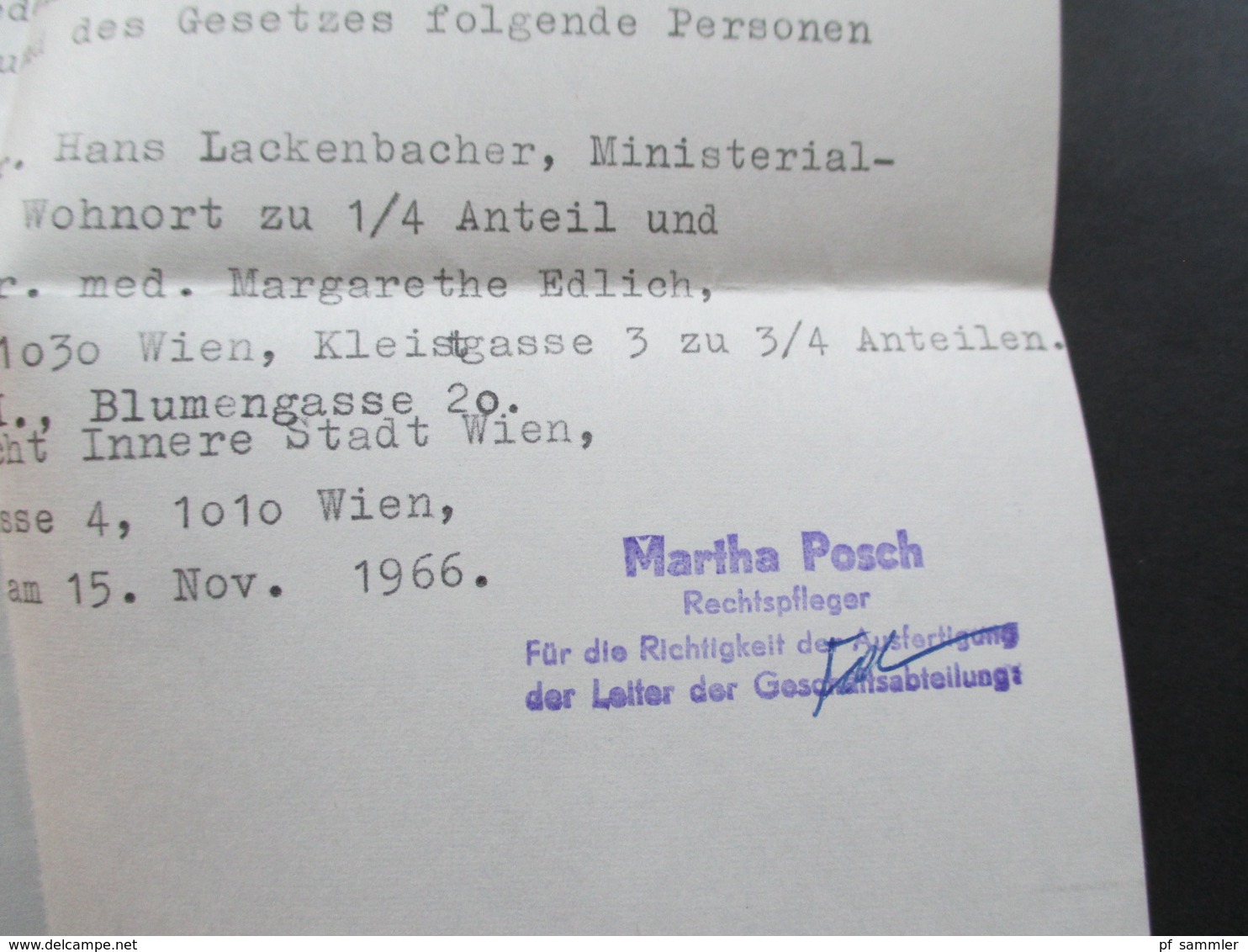 Österreich 1951 Amtsbrief Bezirksgericht Hietzing - Wien mit Inhalt und Stempel / Fiskalmarke Revenue. Nachporto Marke