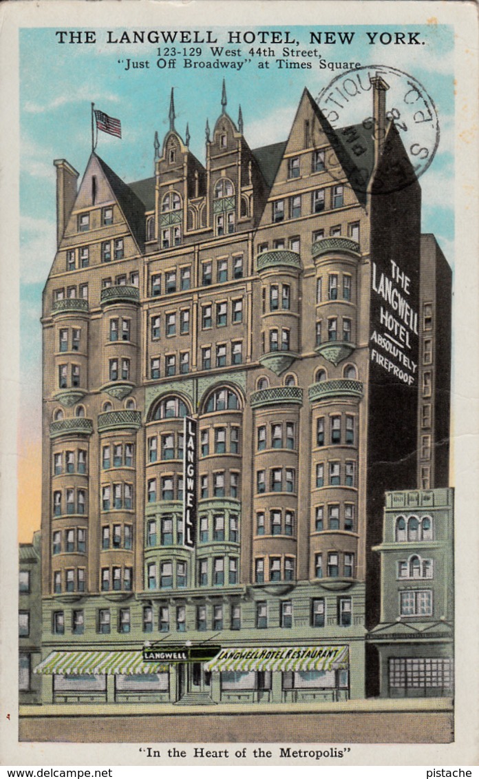 New York City - The Langwell Hotel - 123-129 West 44th Street - Canceled And Stamp 1928 - 2 Scans - Other & Unclassified