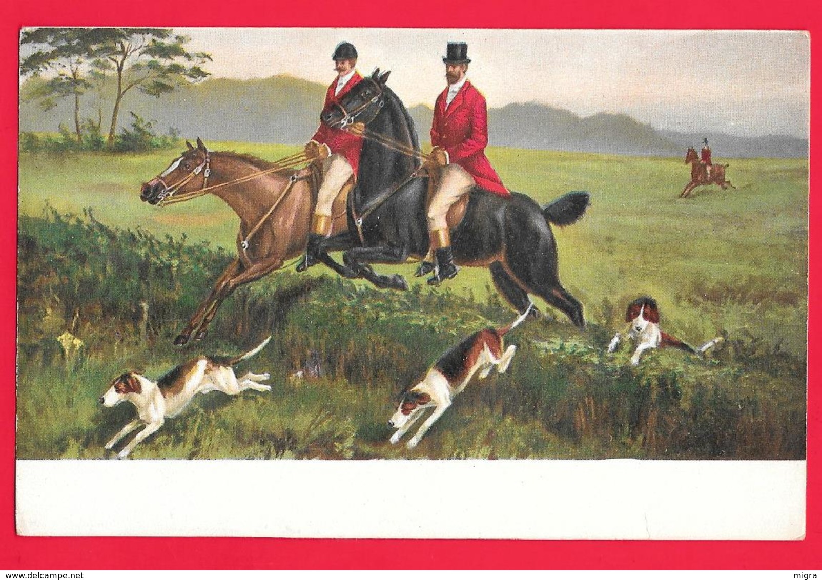 CHASSE CHASSEUR CACCIA  CHIEN DOG CHEVAL CHEVAUX FOX HUNTING - Hunting