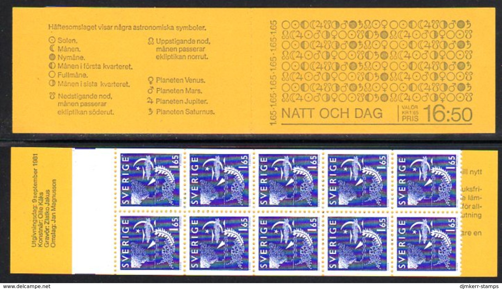 SWEDEN 1981 Night And Day Booklet MNH / **.  Michel 1158 D - 1981-..