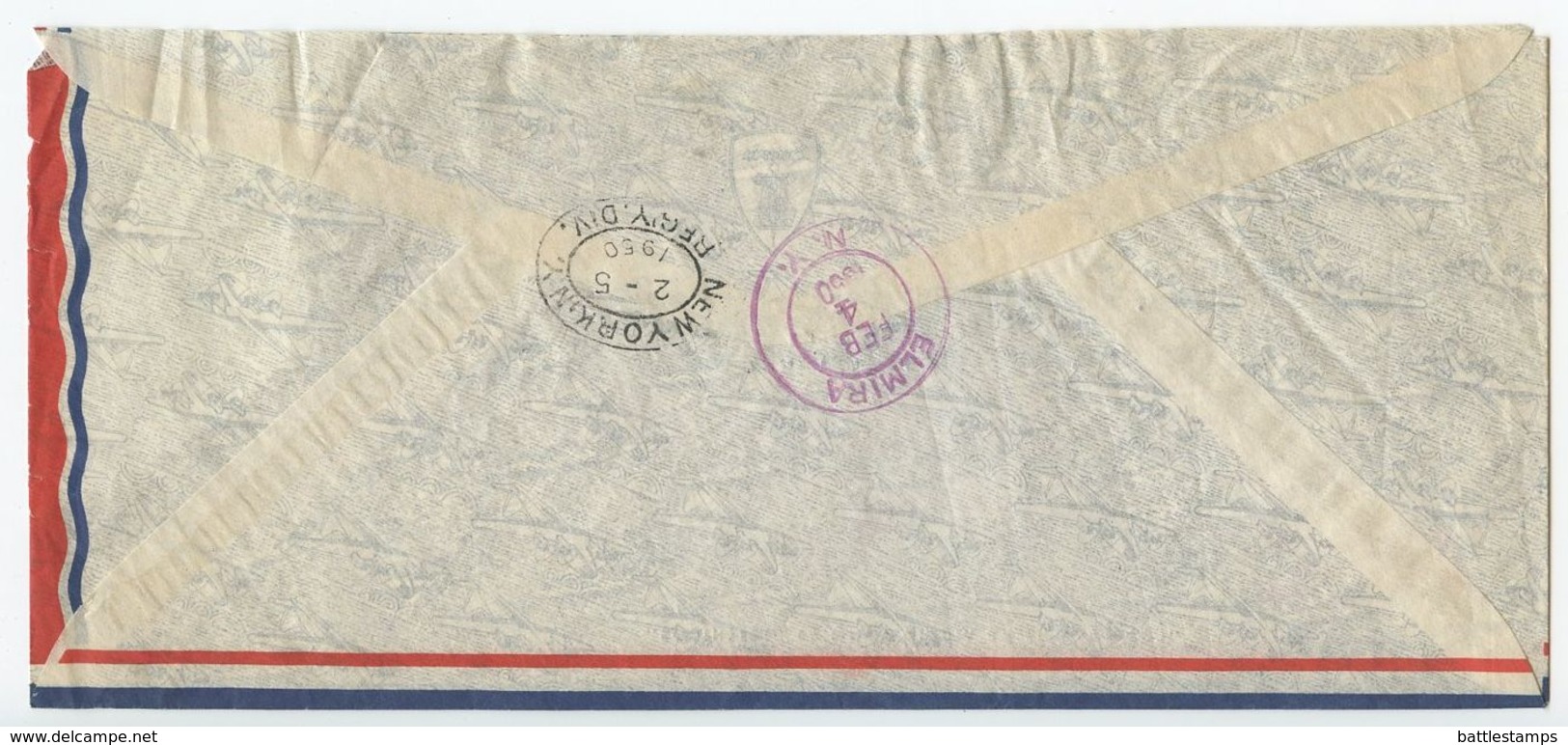 Uruguay 1950 Registered Airmail Cover Montevideo To Elmira NY, Scott C142 - Uruguay