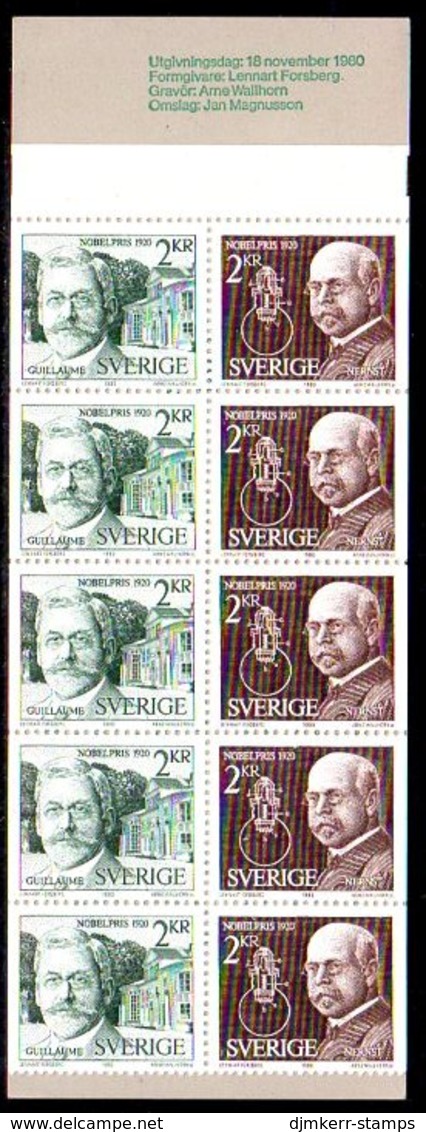 SWEDEN 1980 Nobel Prizewinners Of 1920 Booklet MNH / **.  Michel MH80 - 1951-80