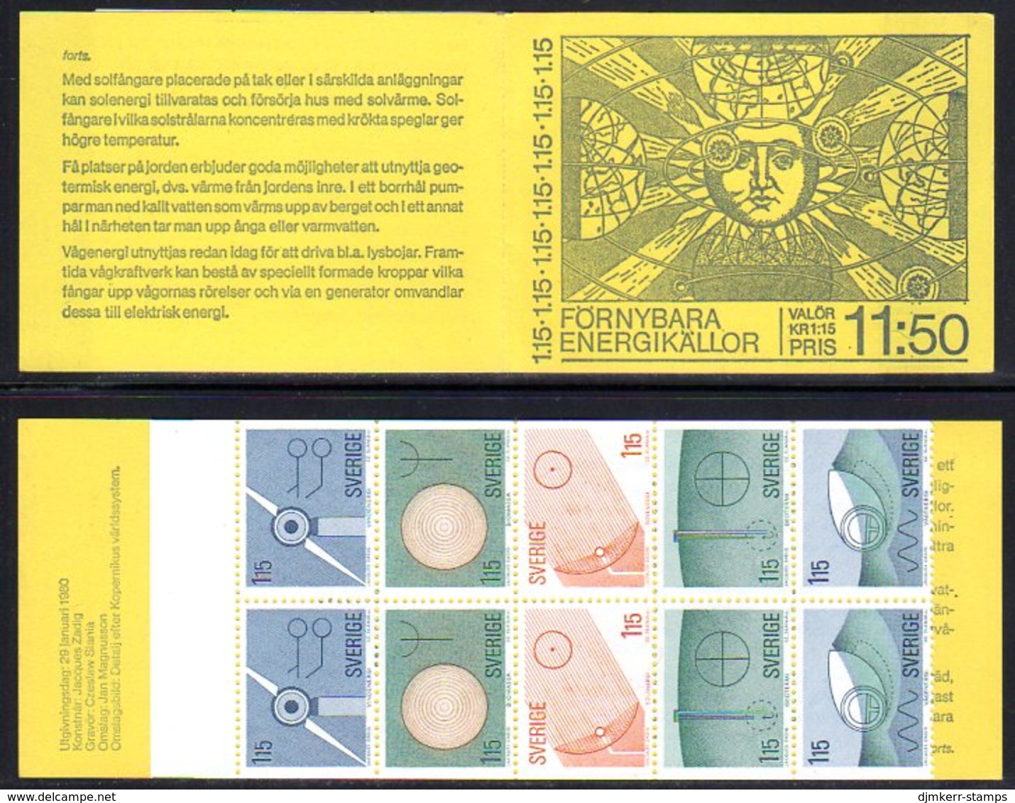 SWEDEN 1980 Renewable Energy Booklet MNH / **.  Michel MH77 - 1951-80