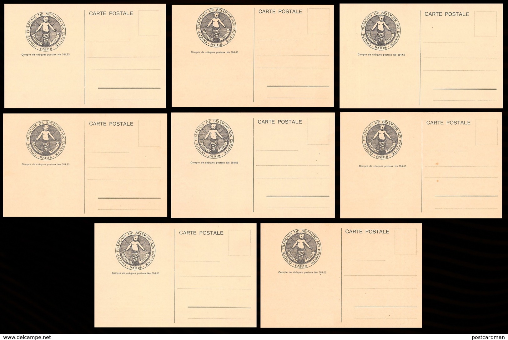 Russian Famine Of 1921–22 - Set Of 8 Cards Issued By The French Children Relieg Committee. - Russie