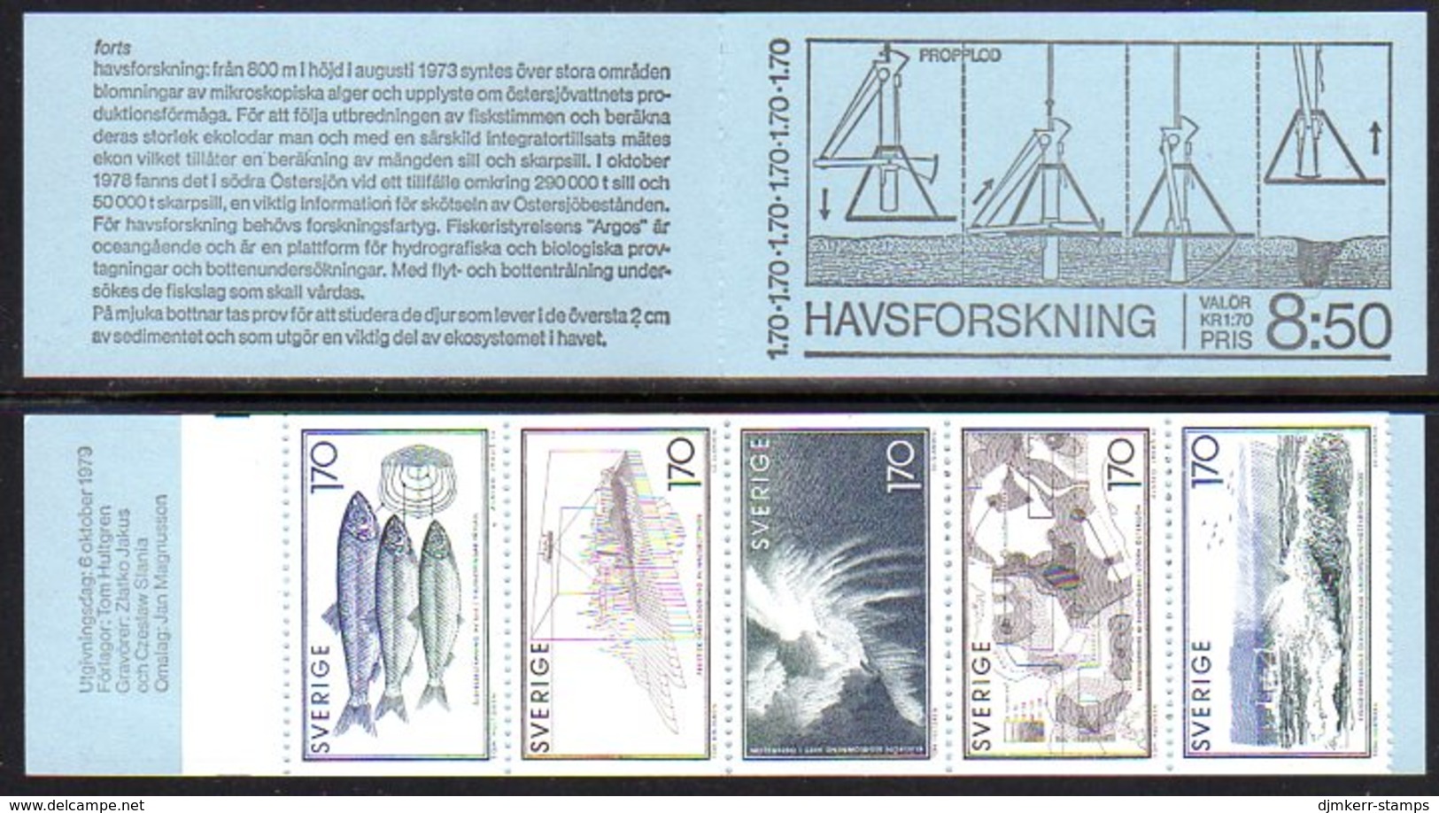 SWEDEN 1979 Marine Research Booklet MNH / **.  Michel MH74 - 1951-80