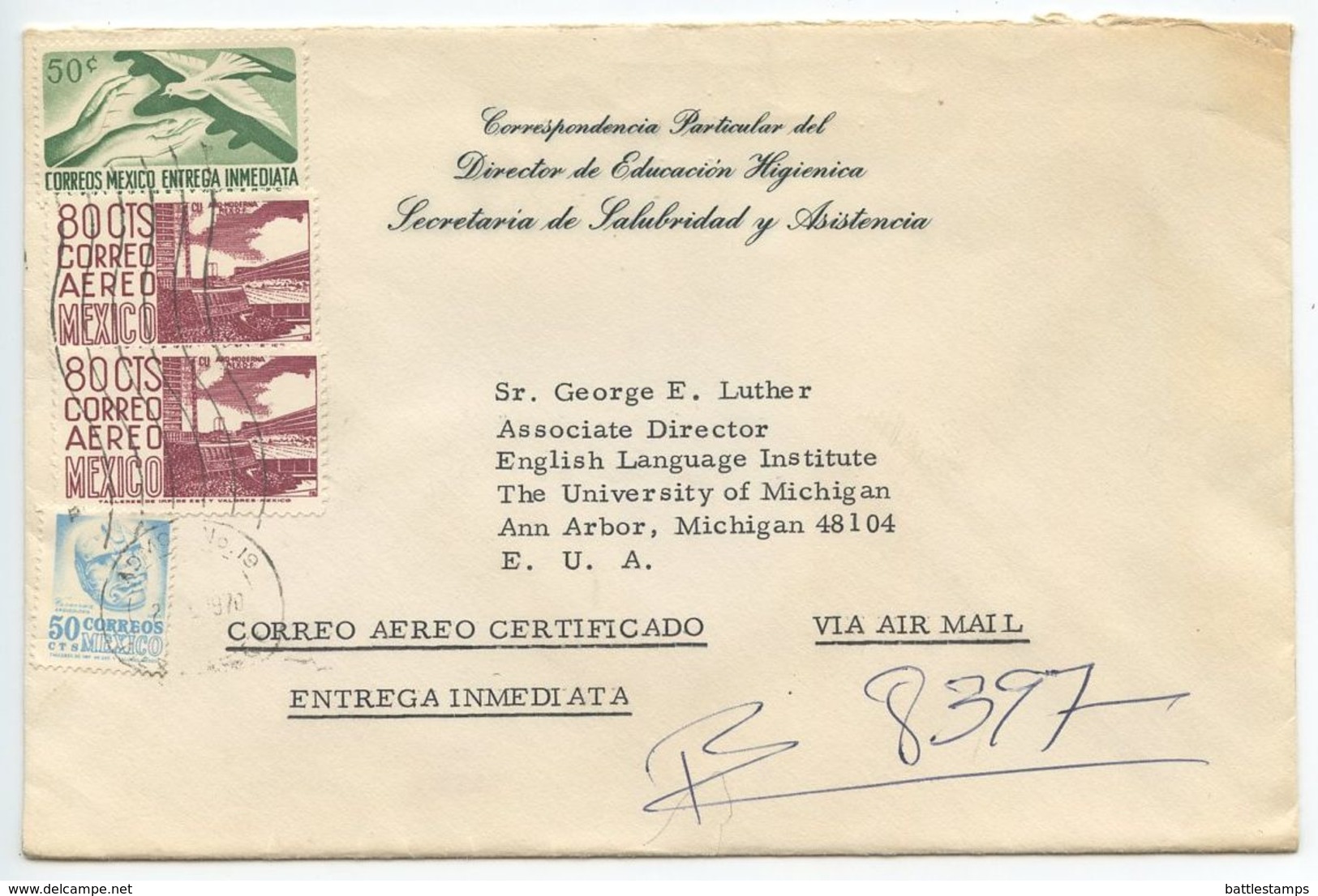 Mexico 1970 Airmail Special Delivery Cover Mexico, D.F. Dr. Jorge Gage Barragán - Mexico