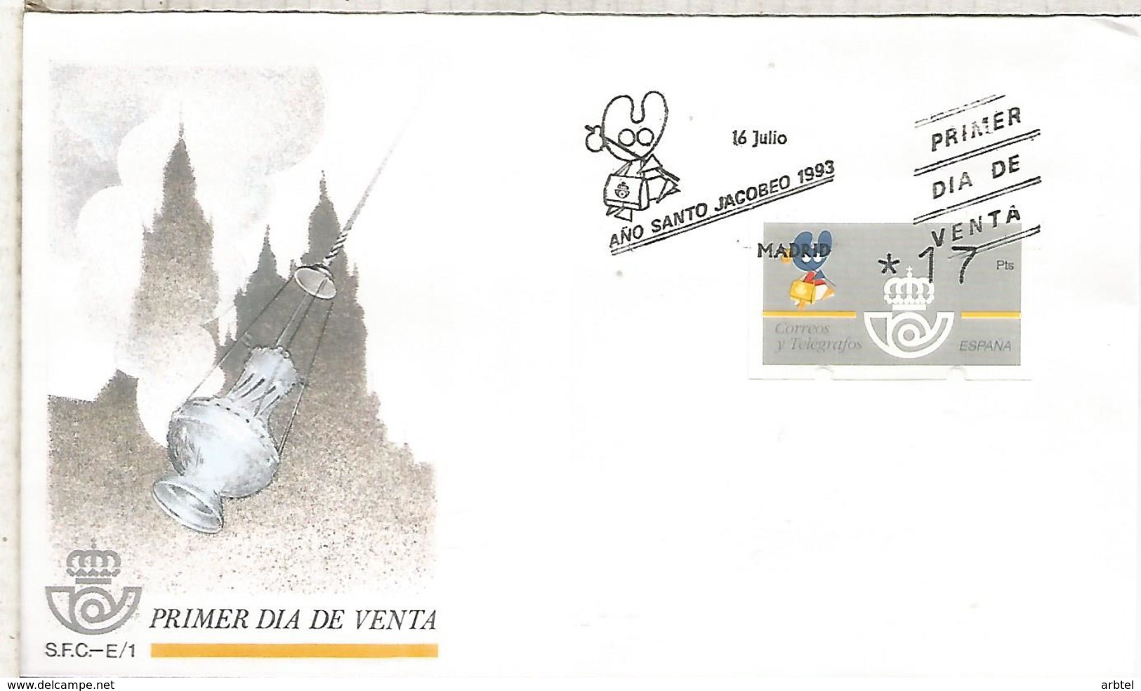 MADRID SPD FC AÑO SANTO JACOBEO ATM 3 DIGITOS KLUSSENDORF - Storia Postale