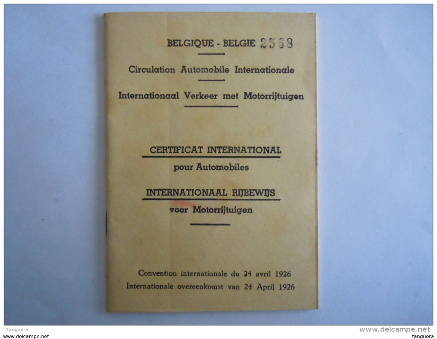 België Belgique 1957 Certificat International Pour Automobiles International Rijbewijs Voor Motorrijtuigen Sans Visa - Voitures