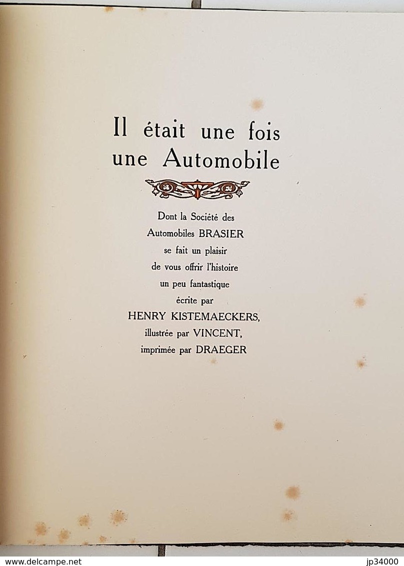 CATALOGUE BRASIER "Il était Une Fois Une Automobile", Texte Henry Kistemaeckers. - 1901-1940