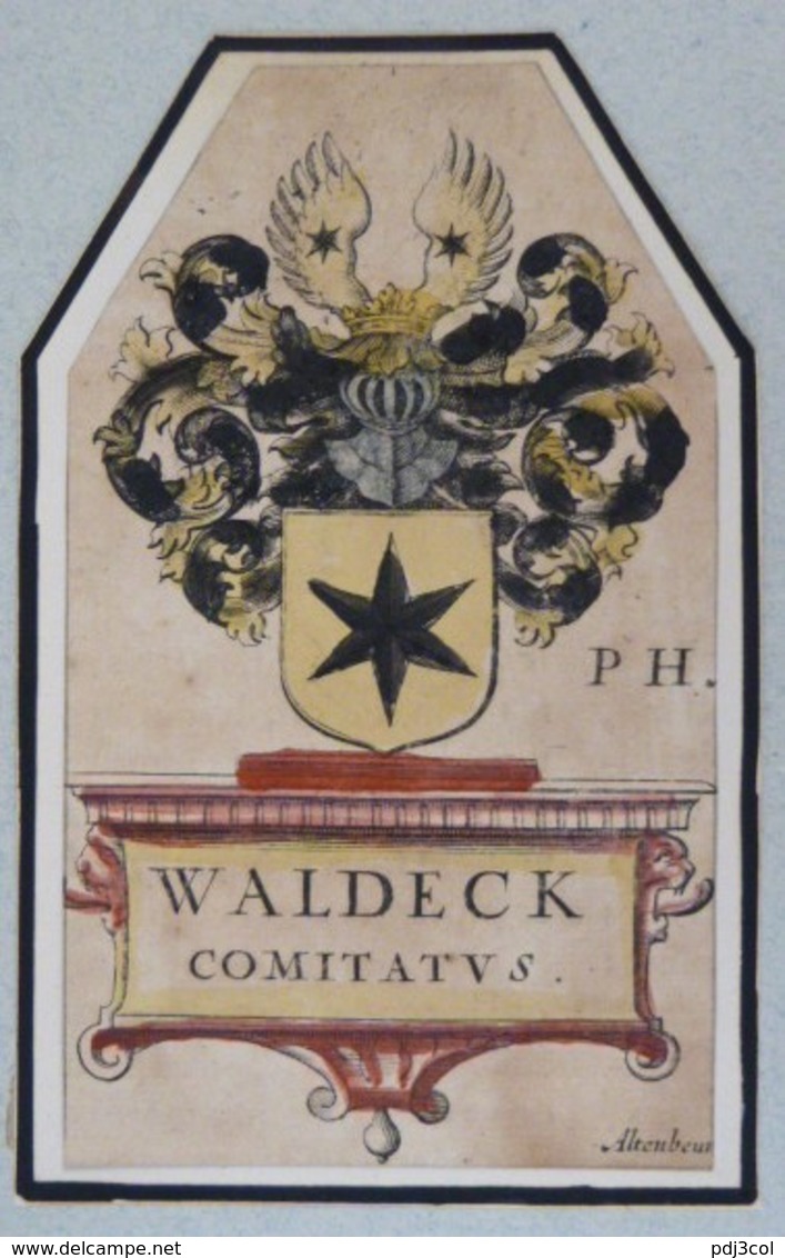 Vignette Héraldique XVIIème - WALDECK - Ex-libris