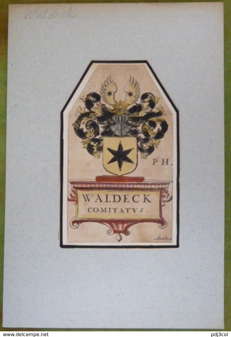 Vignette Héraldique XVIIème - WALDECK - Ex-libris