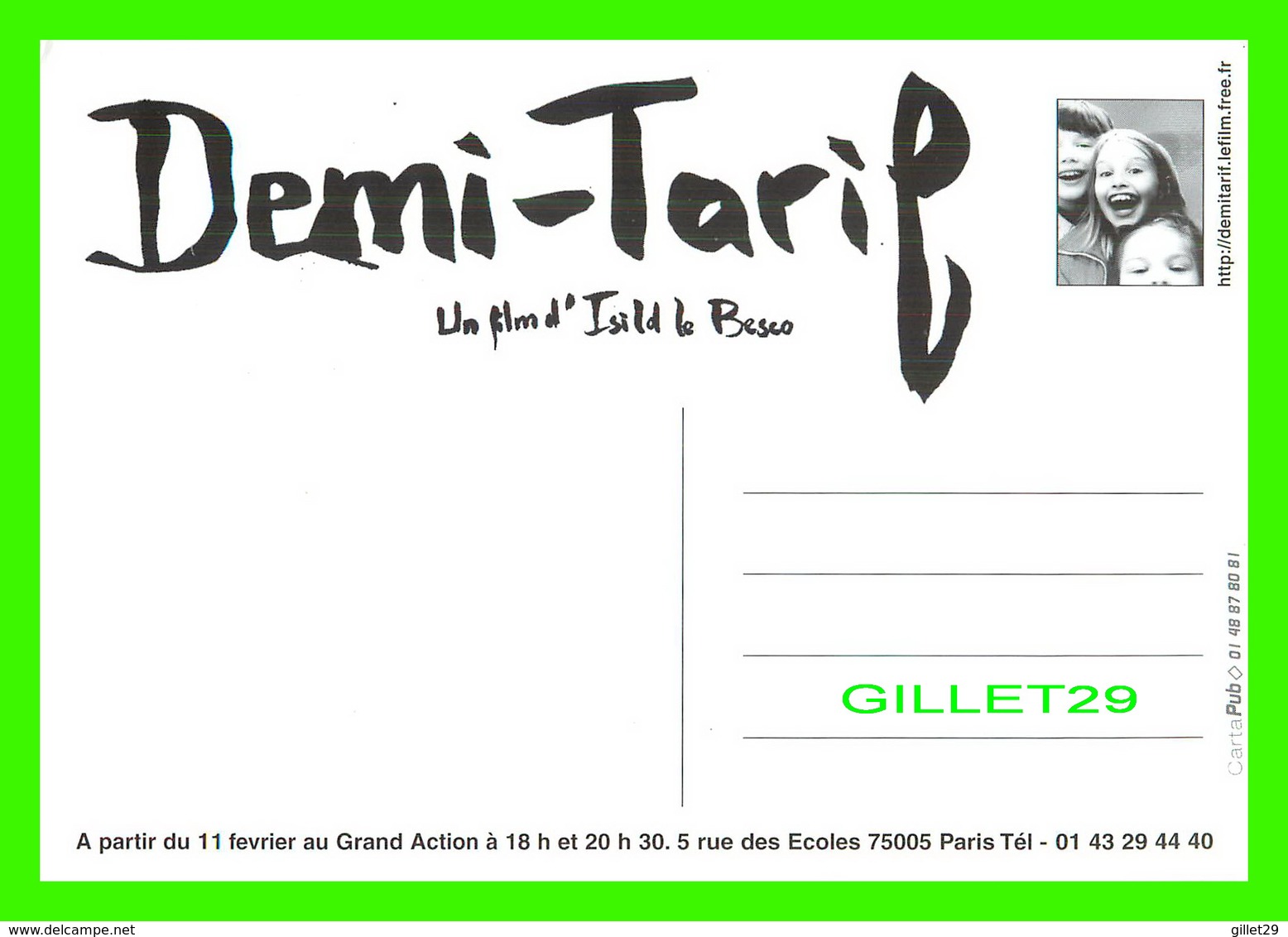 AFFICHE DE FILM - " DEMI-TARIF "  D'ISILD LE BESCO EN 2003 - KOLIA LITSCHER, LILA SABET, CINDY DAVID - - Posters On Cards