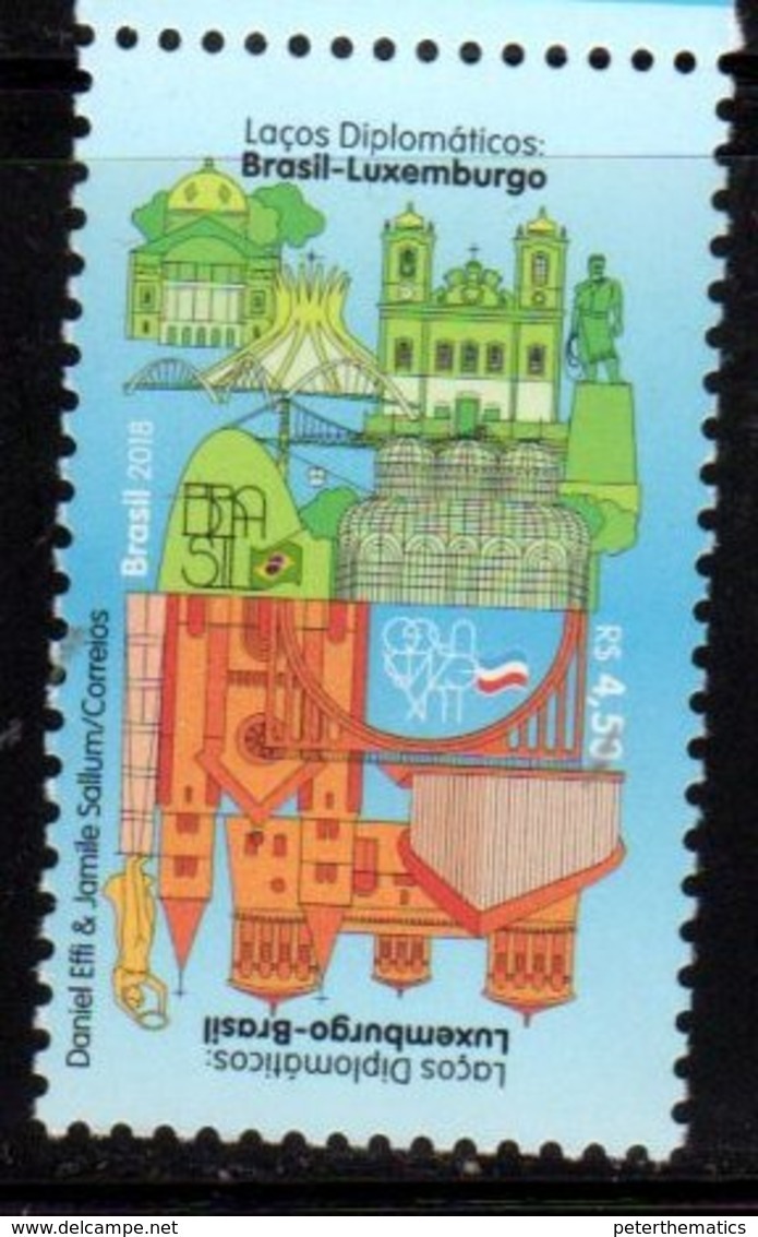 BRAZIL , 2018, MNH, RELATIONS WITH LUXEMBOURG, ARCHITECTURE, CATHEDRALS,1v - Other & Unclassified