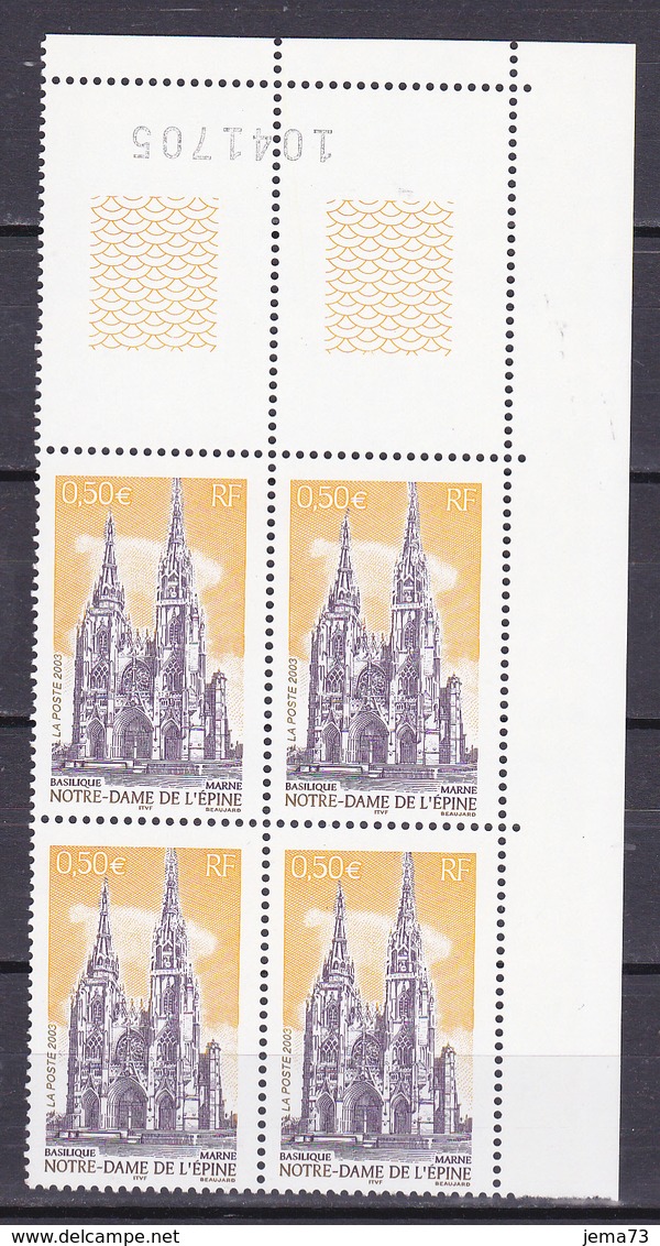 N° 3579 Basilique Notre-Dame De L'Epine: Beau Bloc De 4  Timbres Neuf Impeccable Sans Charnière - Ungebraucht