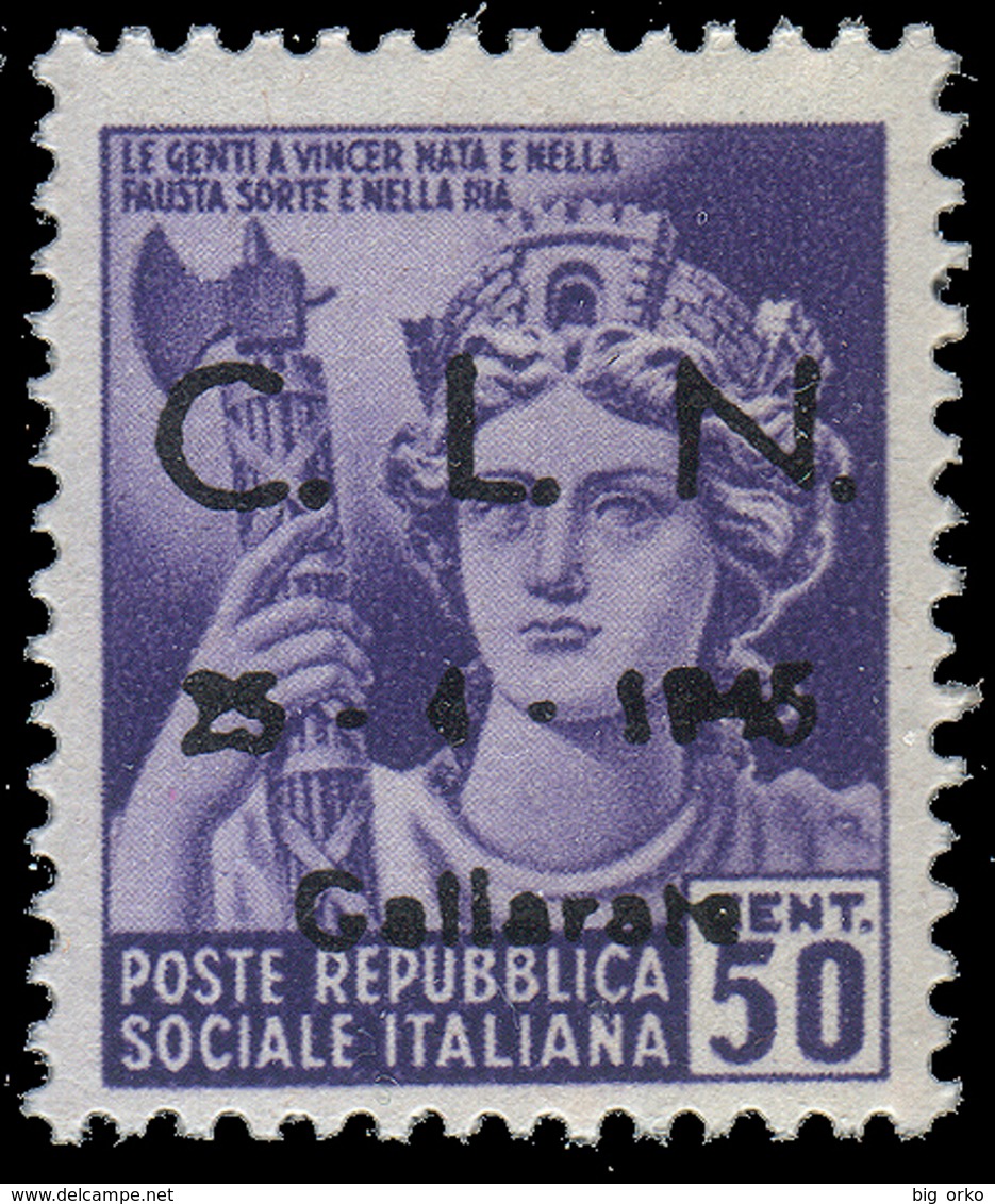 Italia - Comitato Liberazione Nazionale / GALLARATE - 50 C. Violetto  "Monumenti Distrutti" / 25-4-1945 - Comitato Di Liberazione Nazionale (CLN)
