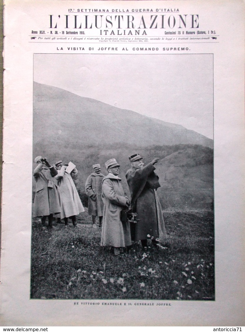 L'illustrazione Italiana 19 Settembre 1915 WW1 Calandra Cordevole Joffre Adige - Guerra 1914-18