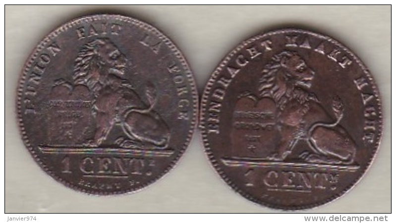 Belgique. 1 Centime 1899. Légende Française Et Légende Flamand. Leopold II . 2 Pièces. - 1 Cent