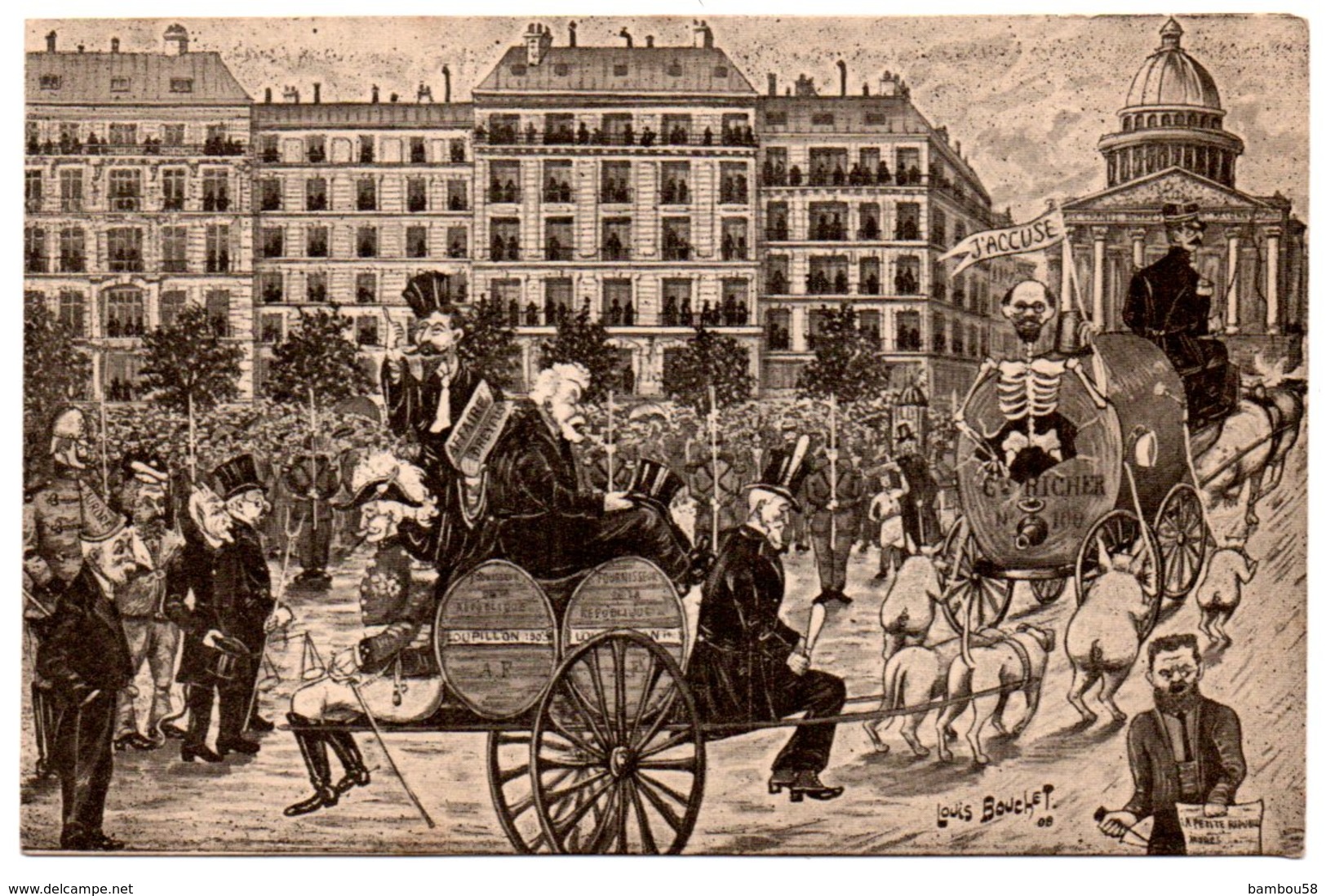 AFFAIRE DREYFUS * CARICATURE * Fournisseur De La République LOUPILLON * RICHER * Illust. Louis Bouchet - Evènements