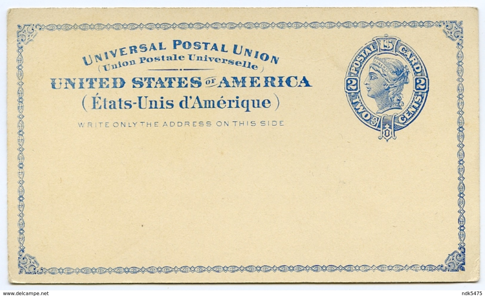 UNITED STATES OF AMERICA : POSTAL CARD - 2 CENTS (LIBERTY) - ...-1900