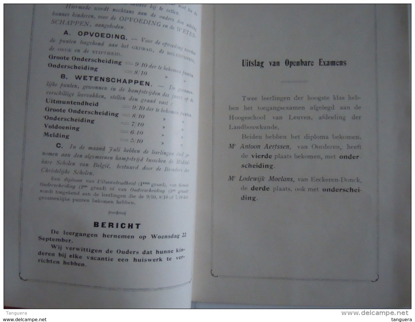 Sint Lambertusgesticht Eeckeren Ekeren Algemene Uitslag Schooljaar 1914-1915  24 Pag. Form 14 X 2,5 Cm - Diplômes & Bulletins Scolaires