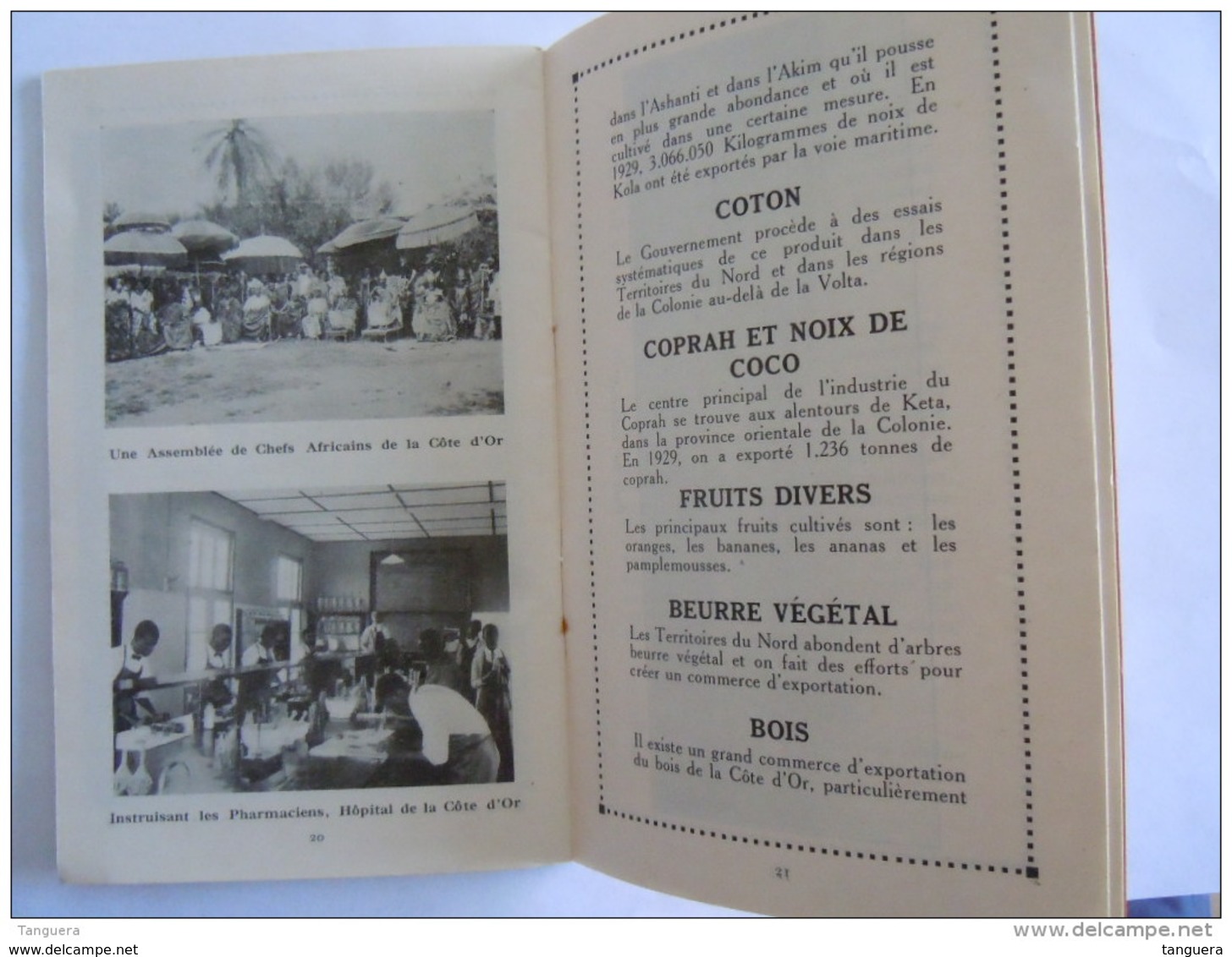 Côte d'Or Un des Merveilleux Pays de l'Afrique Equatoriale ca 1930 26 p. 2 cartes 1 plan cacao cocotiers Accra Kumasi