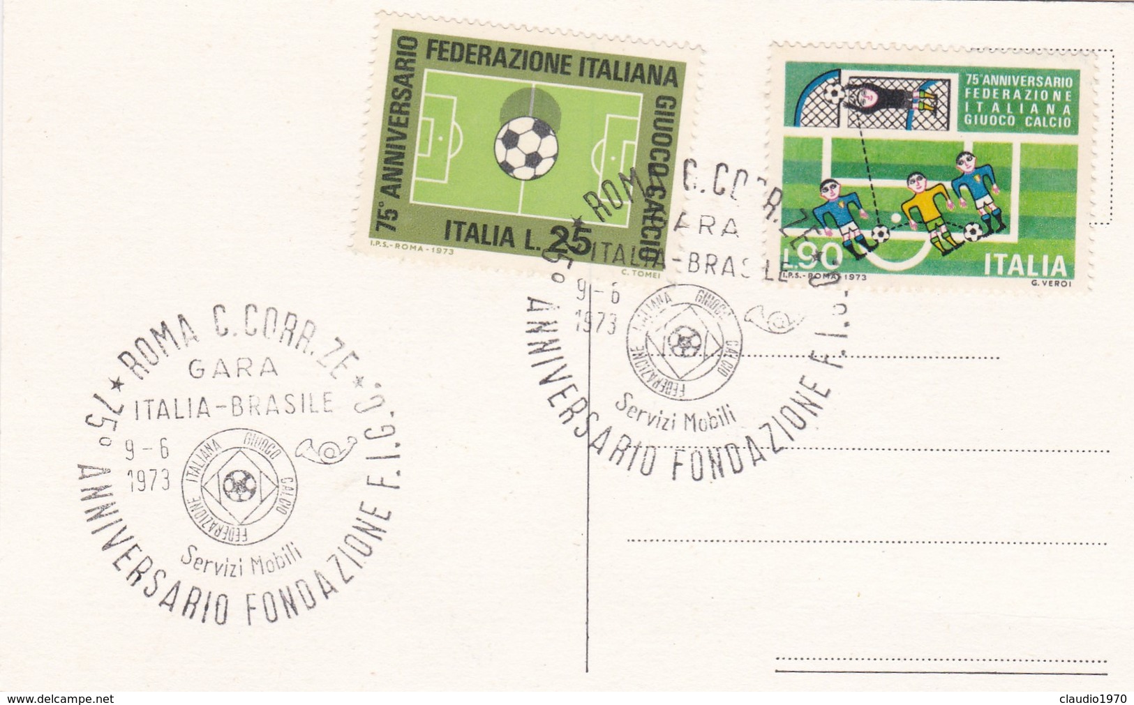 CARTOLINA - C.O.N.I. - GIOCHI DELLA GIOVENTù - FEDERAZIONE ITALIANA GIUOCO CALCIO - Storia Postale